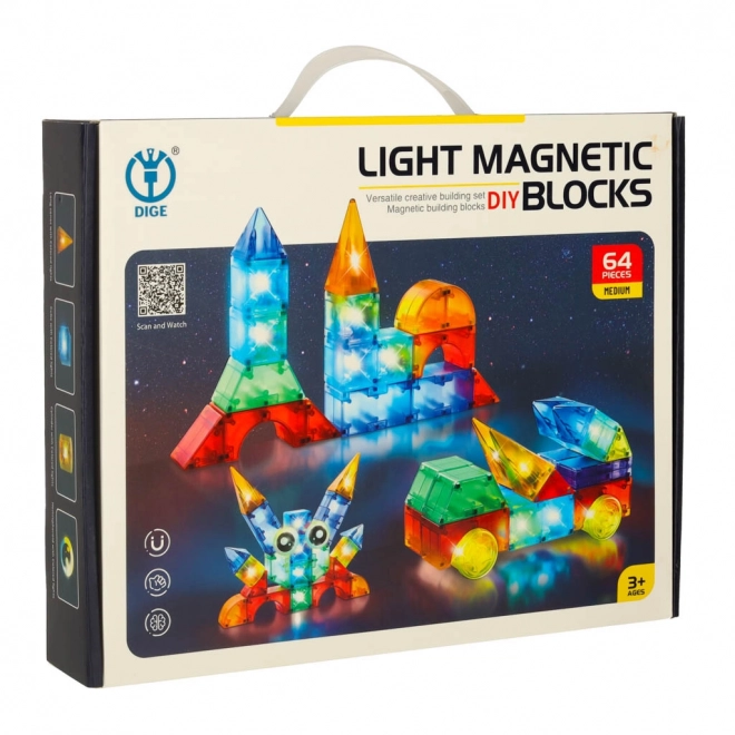 Glowing Magnetic Blocks Set