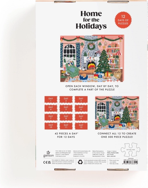 Galison Christmas Home Advent Calendar Puzzle