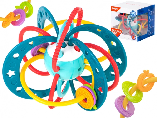 Turquoise Sensory Teether Rattle for Babies