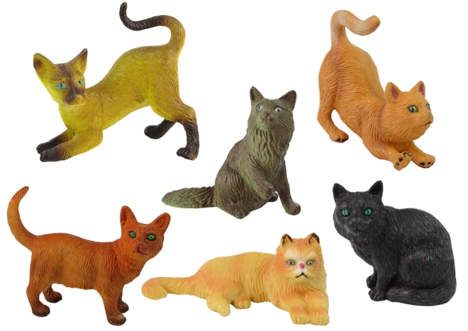 Set of 6 Breed and Domestic Cat Figurines