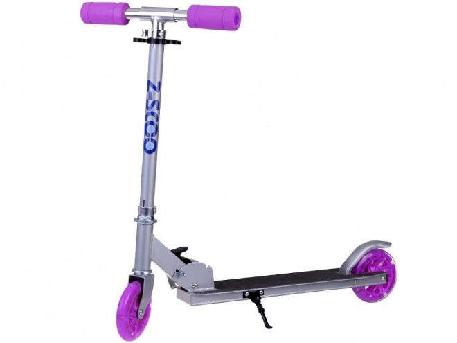 Foldable Children's Scooter with Light-Up Wheels – Purple