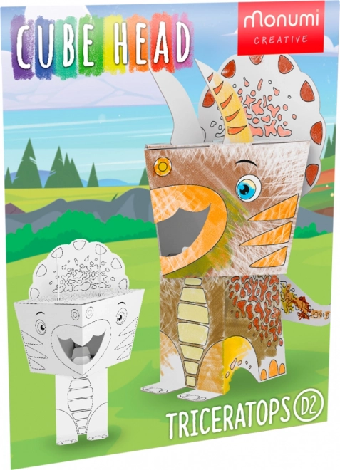 Triceratops 3D Coloring Puzzle Dinosaur