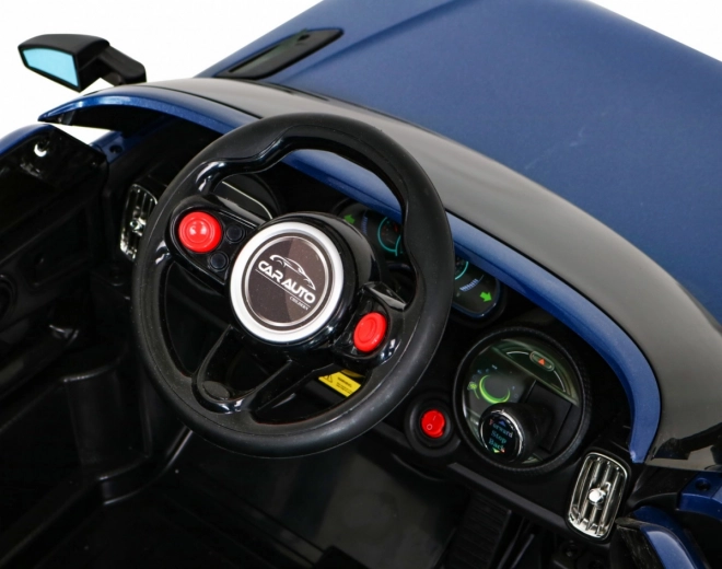 Super-S elektrické auto pre deti + Diaľkové ovládanie + Pomalý štart + EVA kolesá + Zvuky Svetlá – Modré