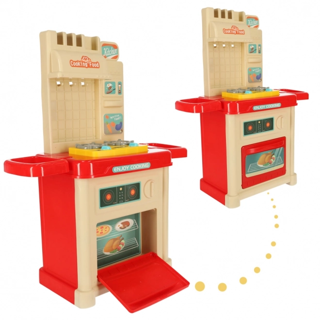 Plastic kitchen set for children with lights and accessories