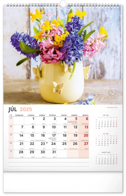 Wall Calendar Flowers 2025