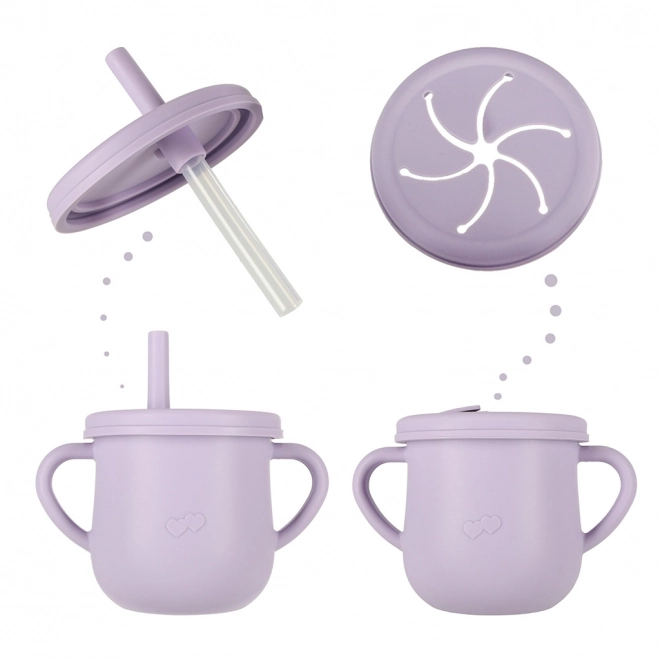 Silicone Dinnerware Set For Infants And Toddlers - Purple