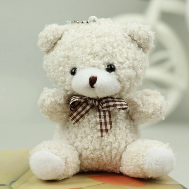 White Plush Bear Keychain 8 cm