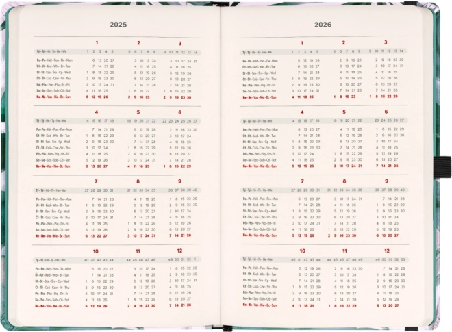 Weekly Planner Monstera Design 2025