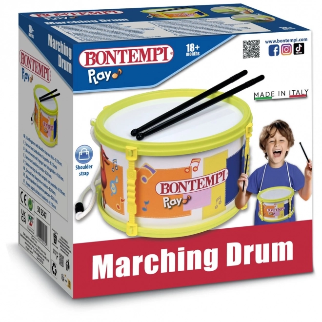 Marching Drum with Drumsticks and Strap