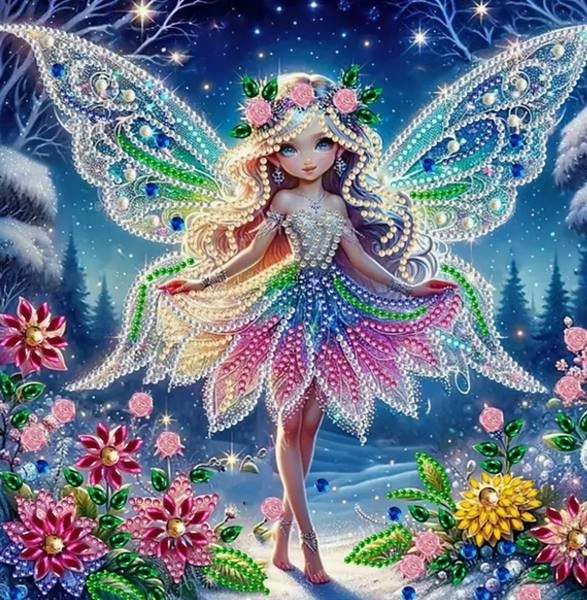 Diamond Painting Canvas Winter Fairy 23x30cm