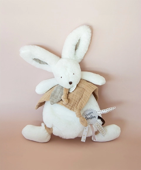 Plush Bunny Gift Set with Blanket Beige