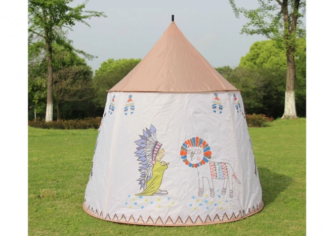 Kids Beige Indian Tipi Tent 125 Cm