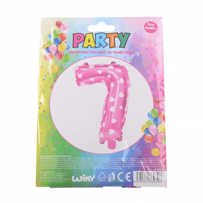 Inflatable Balloon - Number 7 Pink