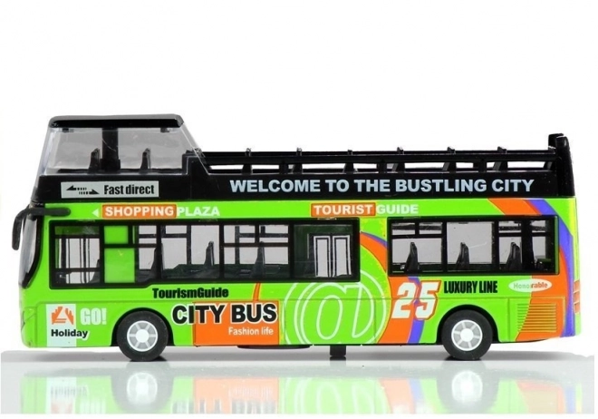 Green Tourist Double Decker Bus with Opening Doors