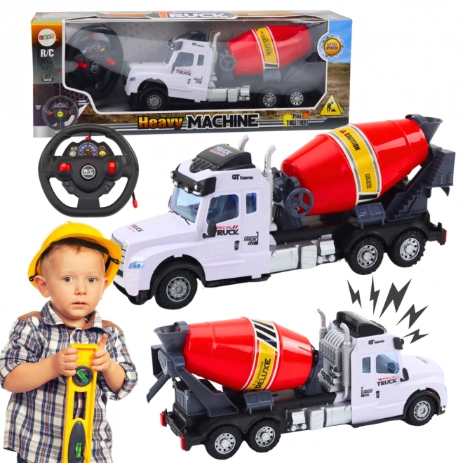 Remote Controlled Yellow Cement Mixer Truck with Lights and Sounds