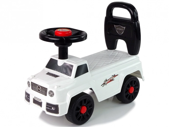 Ride-On Toy Car with Backrest and Horn White