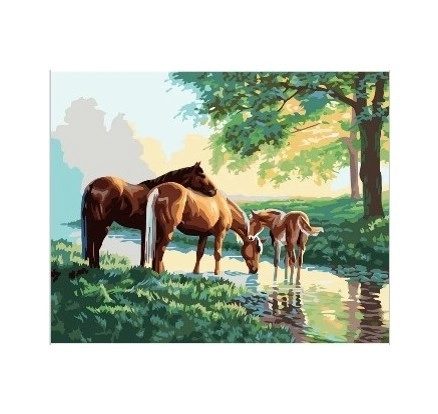 Diamond Mosaic - Horses by the River