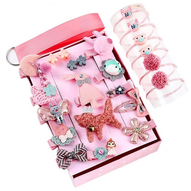 Charming Hair Clips and Bands Set for Girls