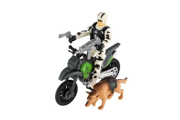 Military Action Playset with Motorcycle and Soldier