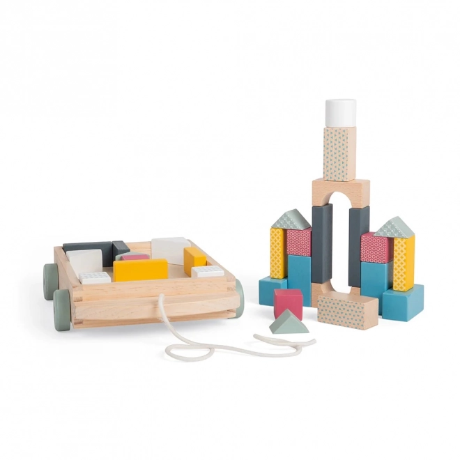 Wooden Block Cart by Bigjigs Toys