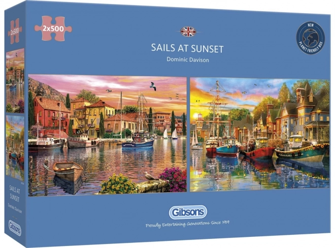 Sailboats at Sunset 2x500 Piece Puzzle