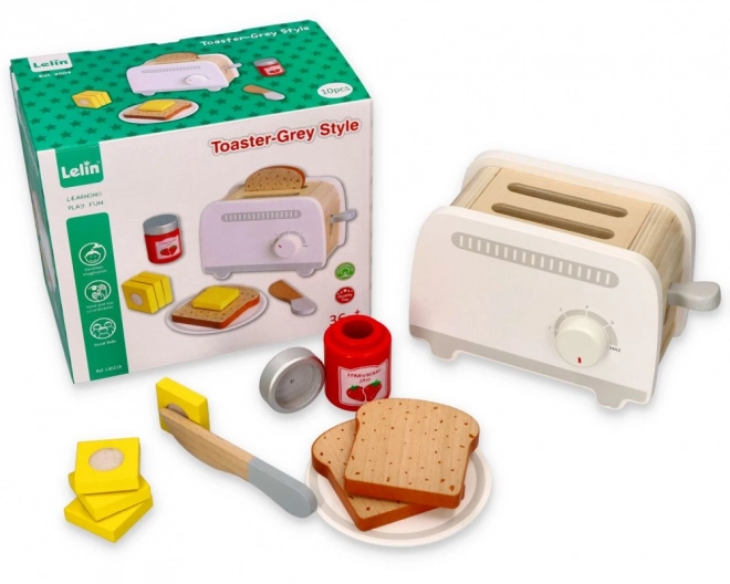 Wooden Gray Toy Toaster