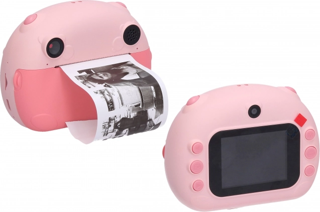 Children's digital camera with printer in pink color