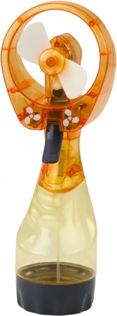 Portable fan with battery-operated mist sprayer