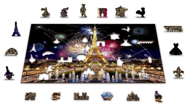 Wooden Puzzle Night Paris 2in1