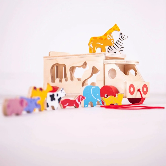 Bigjigs Wooden Animal Shape Sorter Truck