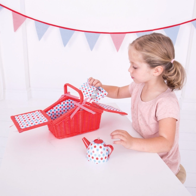 Bigjigs Toys Tea Set with Picnic Basket