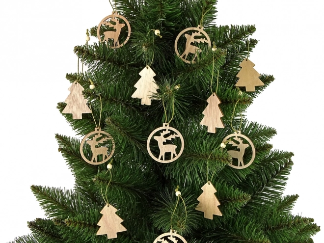 Wooden Christmas Tree and Reindeer Ornaments