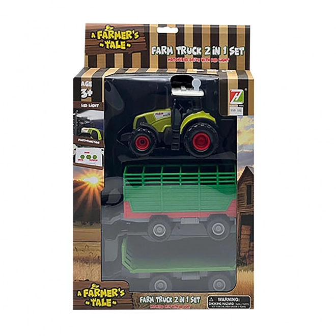 Toy Tractor with Trailer Featuring Sound and Light