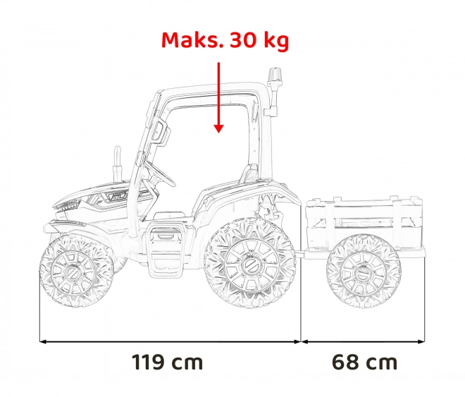 Kindertraktor mit blauem Anhänger
