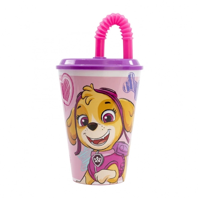 Children's Water Cup with Straw Paw Patrol Skye