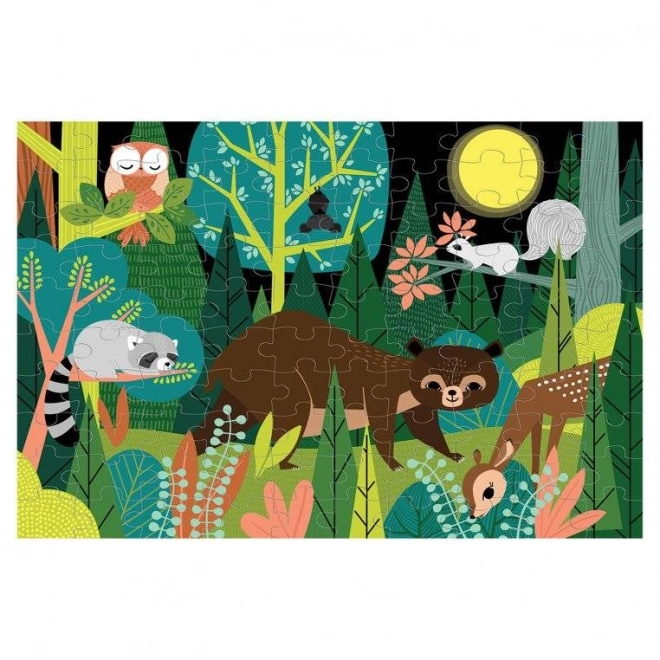 Forest Animals Glow in the Dark Puzzle 100 Pieces