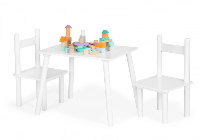 Children's wooden table and chairs set