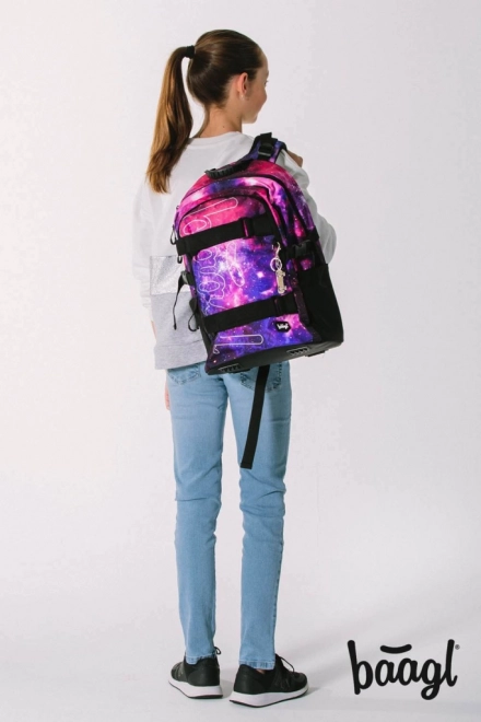 BAAGL School Set Skate Galaxy: Backpack, Pencil Case, Drawstring Bag