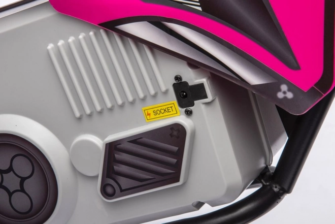 Pink Battery-Powered Cross Motorcycle