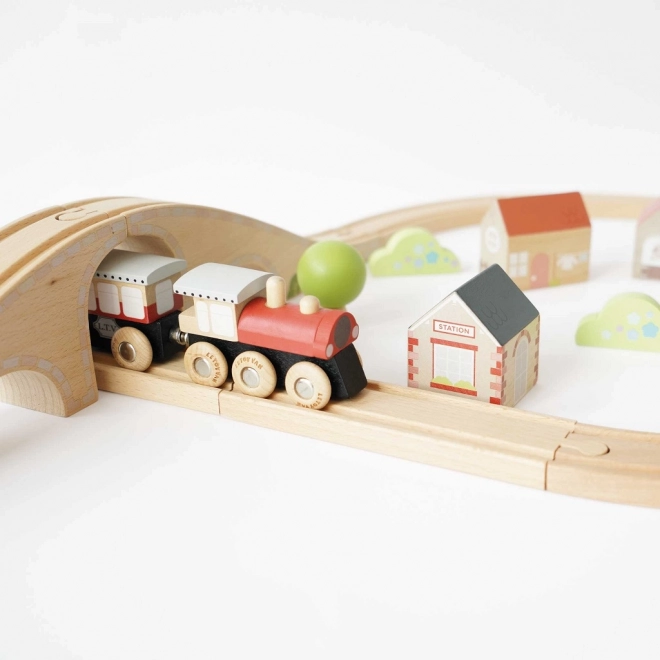 Wooden Railway Set for Kids