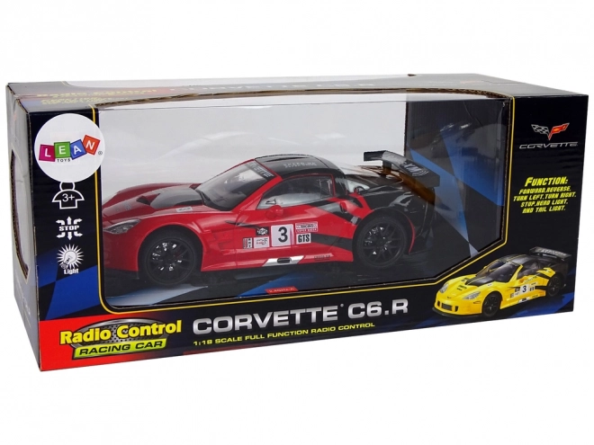 Remote Control Racing Corvette C6.R Red 1:18 with Lights