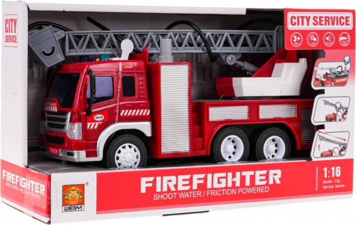 Fire truck with lights, sound and water 1:16