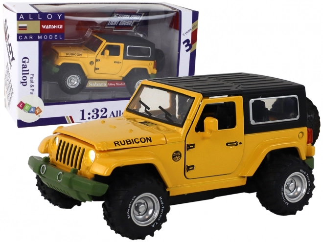 Yellow Metal 4x4 Friction Drive Battery Toy Car 1:32