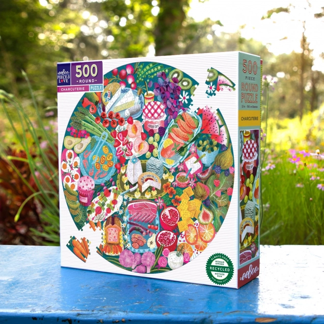 Eeboo Charcuterie Round Puzzle 500 Pieces