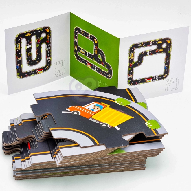 Woopie Green Stadtpuzzle für Kinder - Autorennbahn