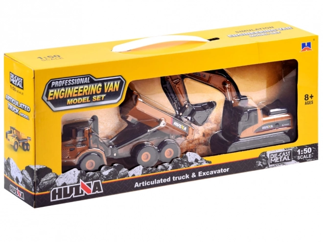 Metal Excavator and Dump Truck Set