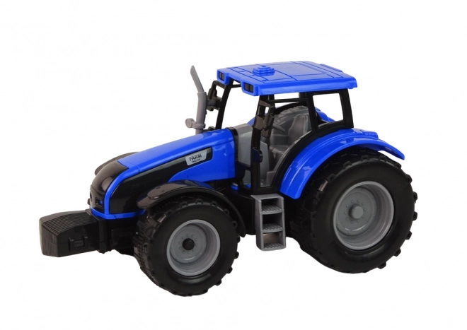 Blue Farm Tractor with Trailer