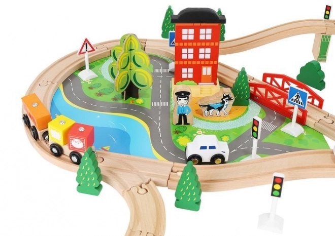 Wooden Battery Operated Train Set