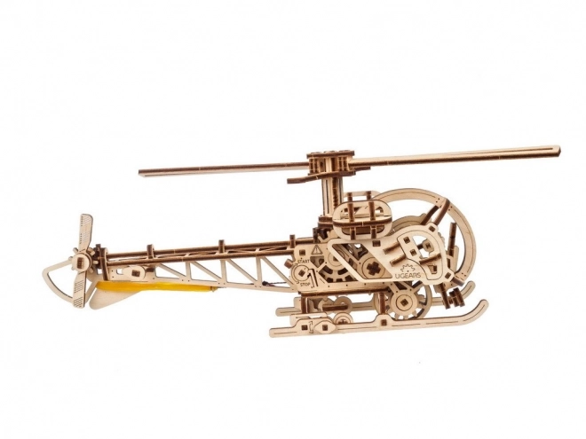 Ugears Mini Helicopter 3D Wooden Mechanical Puzzle