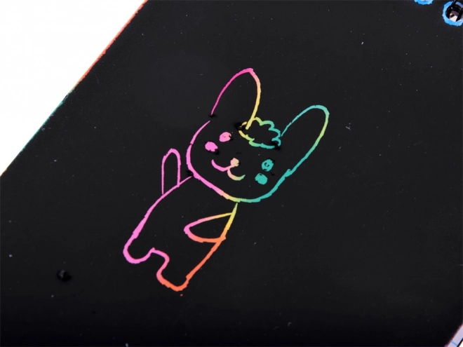 Rainbow Scratch Art Notepad with Stylus – orange